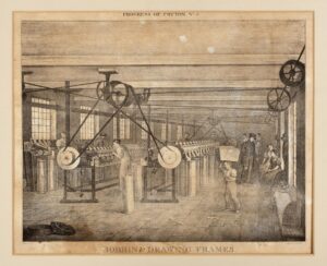 This illustration of an English textile factory shows the importance of belting to the Industrial Revolution.