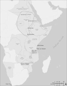 East and Northern Africa was also succumb to Western imperialism in the nineteenth century. This map helps us understand this process, including the role of chartered companies.